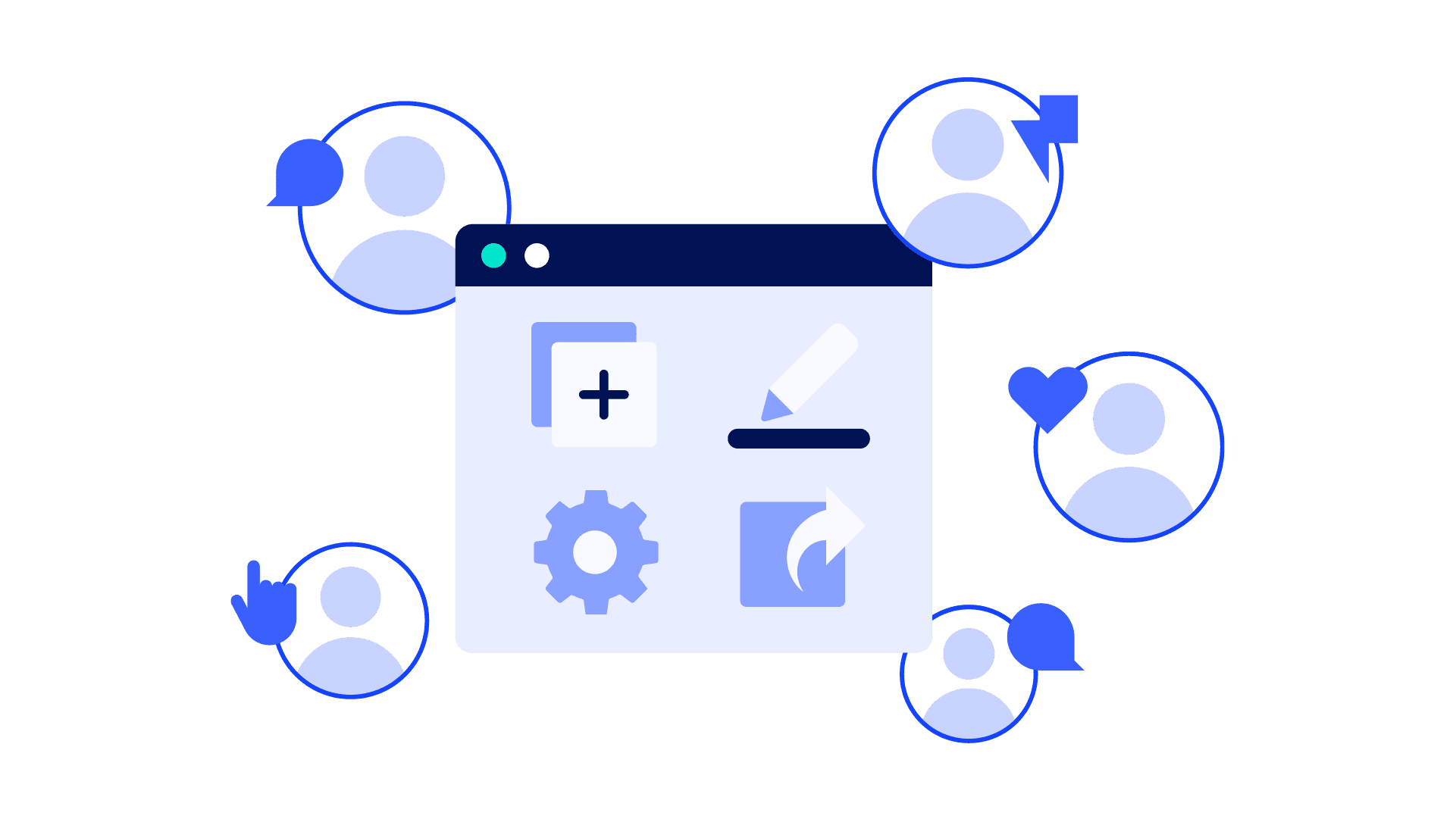 Illustration mit verschiedenen Menschen